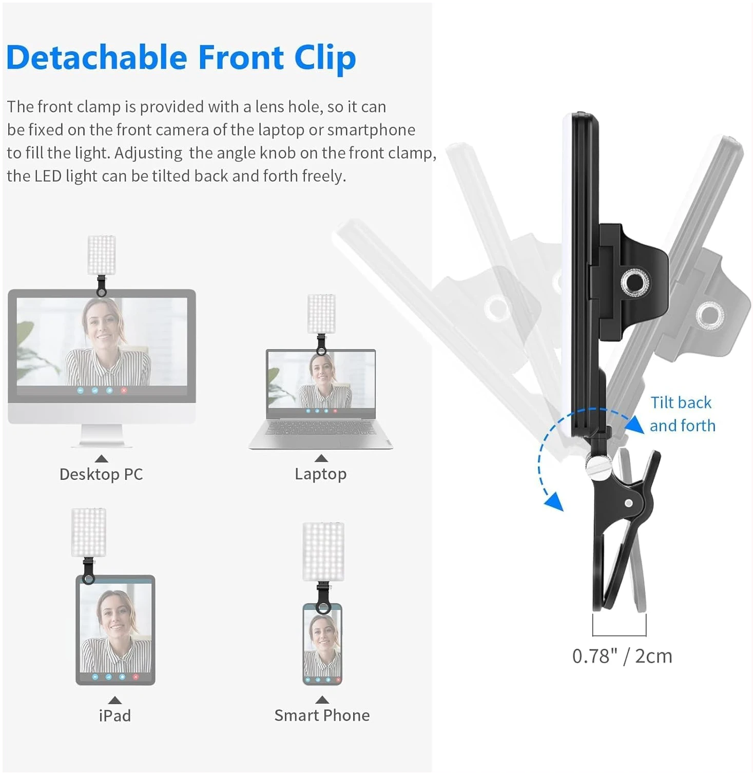 Lampe Vidéo à Pince Portable pour TikTok, YouTube, Instagram – Image 4