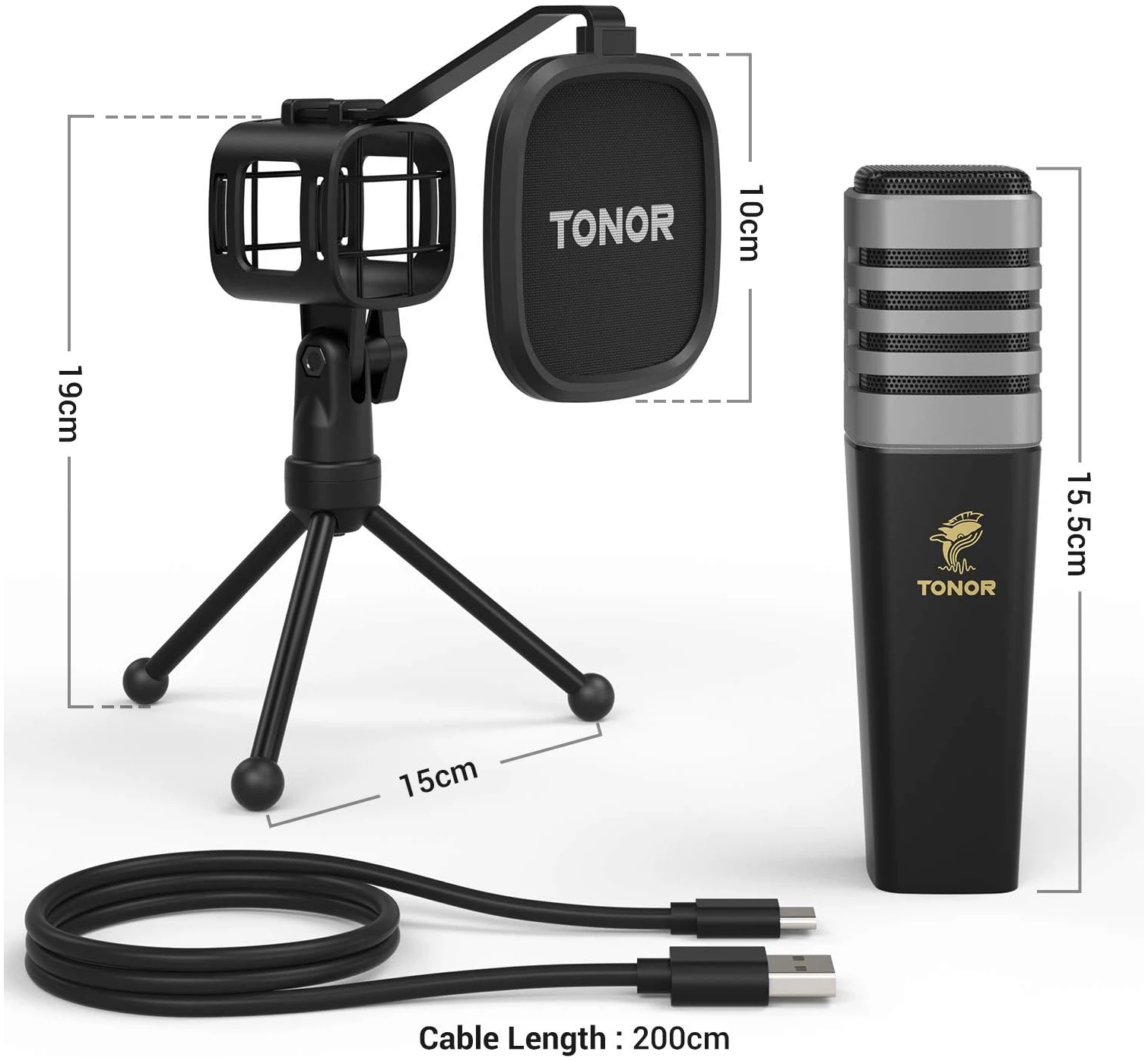 Micro PC USB TONOR, Microphone Condensateur pour Streaming Podcast Studio Enregistrement – Image 6