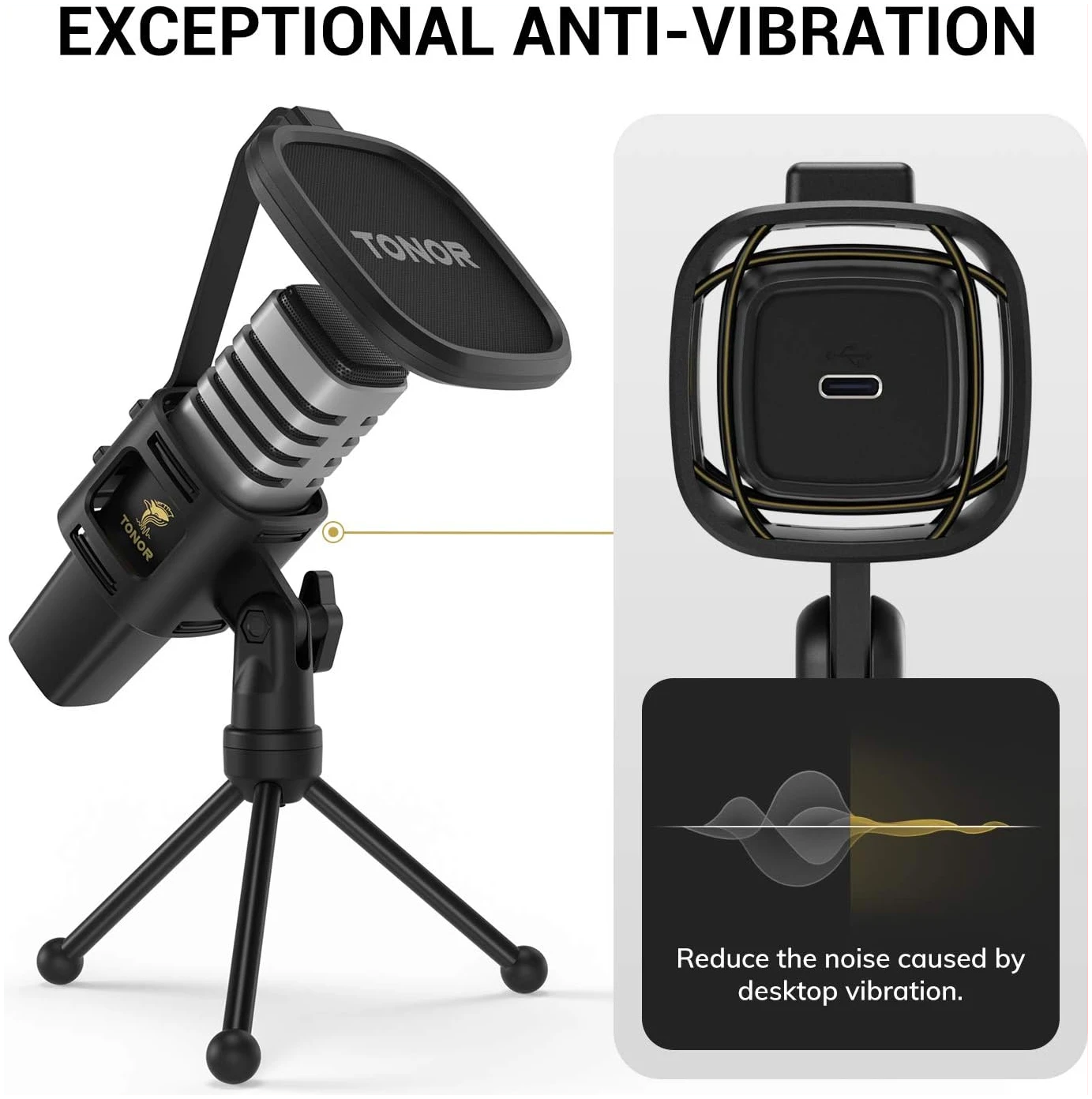 Micro PC USB TONOR, Microphone Condensateur pour Streaming Podcast Studio Enregistrement – Image 4
