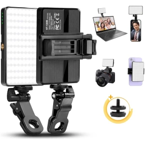 BNEHHOV Lampe à Selfie Portable pour Phone 120 LED CRI 95＋ 2500-9000k Panneau LED Lumiere Photo 3000mAh Batterie Rechargeable Lampe Vidéo pour iPhone/Laptop/Tiktok/Youtube/Vidéoconférence