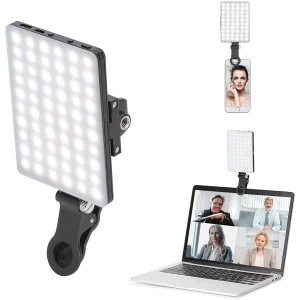 Newmowa 60 LED Video Light, 3200-5600K 3 modes d'éclairage USB et luminosité 10 niveaux dimmable CRI95+ Portable Light pour Phone, iPhone, Android, iPad, Laptop