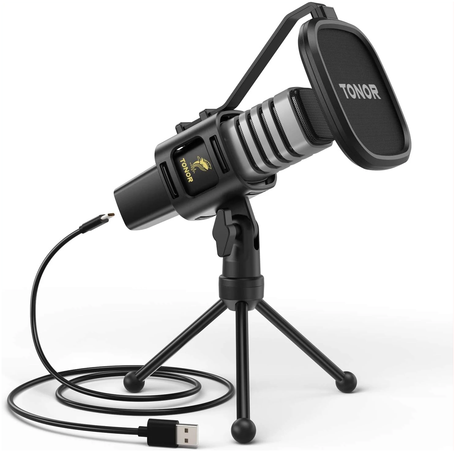 TONOR Micro PC, USB Microphone Condensateur Professionnel pour Gaming Streaming Podcast Studio Enregistrement Singing Youtube Gamer Chant Stream Voix-Off, pour Ordinateur de Bureau et Laptop TC30