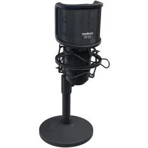 WOODBRASS Bird UM1 Pack Podcast Noir - Microphone USB Cardioïde à Condensateur PC et Mac pour Broadcast et Enregistrement Streaming, Podcasting, Conférence, Home Studio Mao, Voix Off